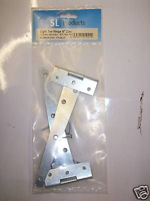 8" Light tee hinge - zinc