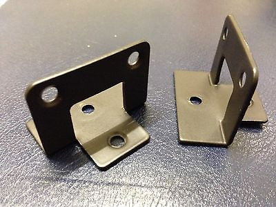 one pair trellis fence panel half bracket clips 47 mm wide brown powder coated