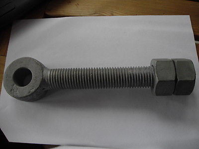 HEAVY Adjustable Gate Eyes with 2 Nuts 200mm x 25mm