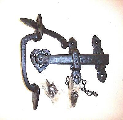Heavy cast iron black antique look suffolk thumb latch 7" country cottage gate