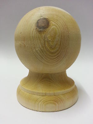 Untreated Wooden Ball Finial for 3ins posts
