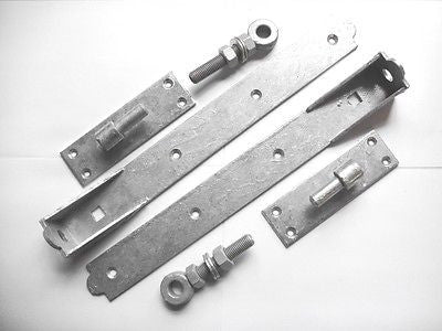 24" Galvanised Adjustable Hooks & Bands on plates hinges NEW