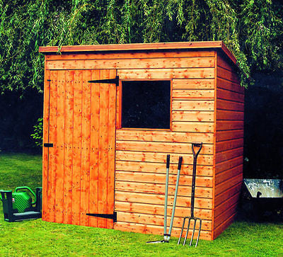 THE BEWDLEY PENT SCANDINAVIAN REDWOOD GARDEN SHED DELIVERED & ERECTED FREE