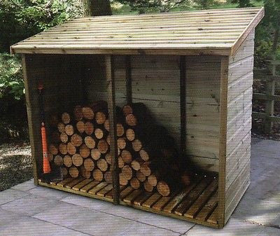 Malvern Collection Garden Logstore two sizes log storage shelter shed delivered