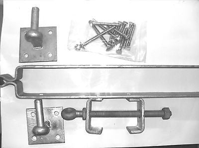 Adjustable five bar field gate hanging set in Black