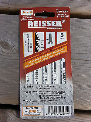 REISSER T118AF Jigsaw Blades – 5pc pack bi-metall Nr. 240 523