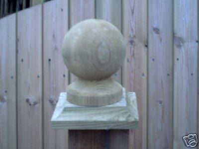 Wooden Ball & Collar Finial and base  for 3ins posts
