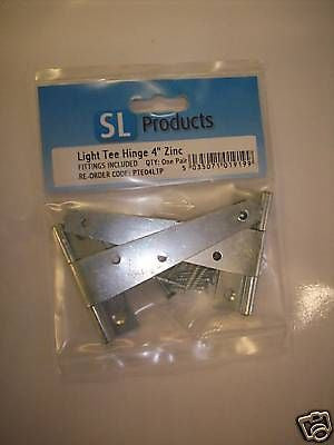Pair of 4" Light tee hinge - zinc plated