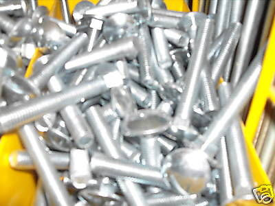 M10 x 75 cup square bolt with nut zinc plated