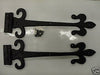 Antique olde worlde fleur de leys 12" tee hinges black