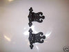 Pair of Antique look unequal butterfly hinges black