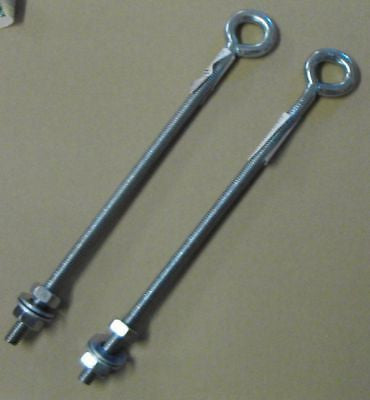 Two 10" BZP welded eye bolts for 10 mm thread chainlink