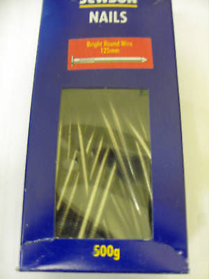 500g box of 125mm / 5" Bright round Wire Nails