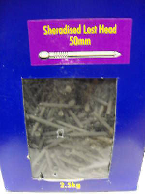 2.5kg box of 50mm SHERADISED LOST HEAD NAILS
