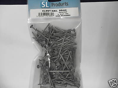 50mm galvanised clout nails roofing felt shed 500gm