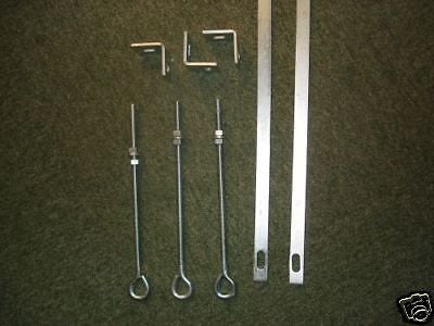 2x 4ft stretcher bars 3x 10mm eyebolts, 3x angle cleats