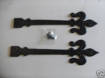 Antique Style Fleur De Lys Hinge Fronts 16" long