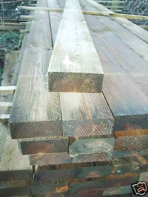 One 3.6m x 87mm x 38mm rough sawn timber fence rail