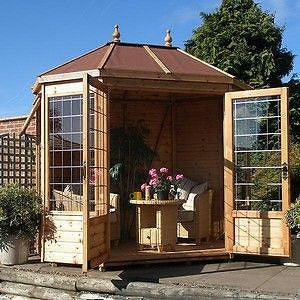8'5" x 6' GAZEBO IN PINE WOOD Delivered & Erected garden summerhouse octagonal
