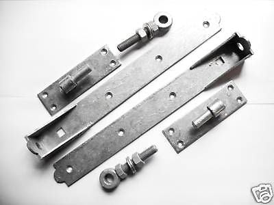 18" Galv Adjustable Hooks & Bands on plates hinges NEW