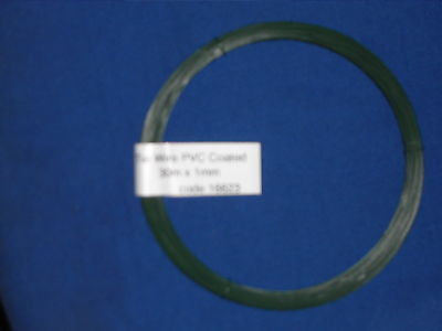 Green PVC coated garden light tying wire 30m x 1mm