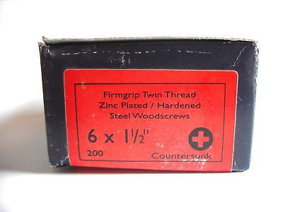 200 x 6 x 1 1/2"  Hard Zinc CSK pozi wood screws