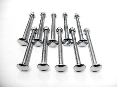M6 x 75 cup square bolt with nut zinc plated
