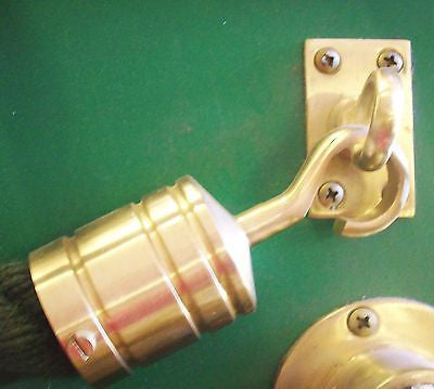 Brass hook & eye for Decking rope displays exhibitions