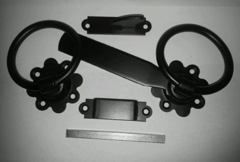 Black  smooth ring latch 6" / door & garden gate