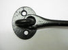 6" straight cabin cast iron hook and eye black