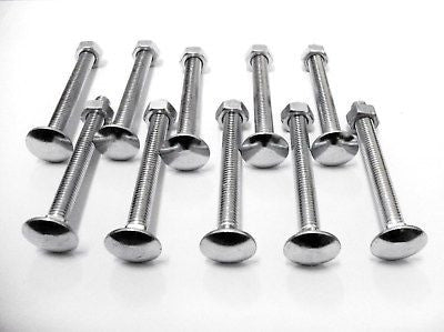 M8 x 75 cup square bolt with nut zinc plated