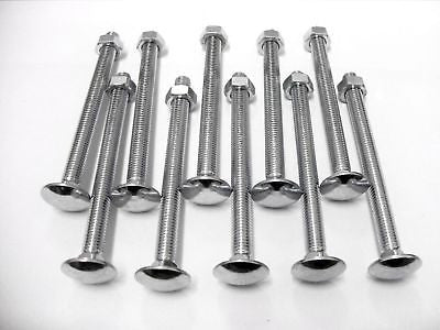 M8 x 100 cup square bolt with nut zinc plated