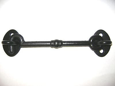 8" Black cast iron Cabin hook & eye pattern type