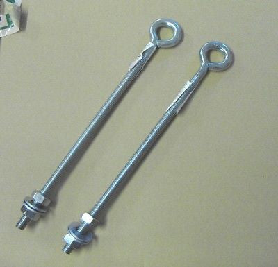 Two 12" BZP welded eye bolts for 10 mm thread chainlink