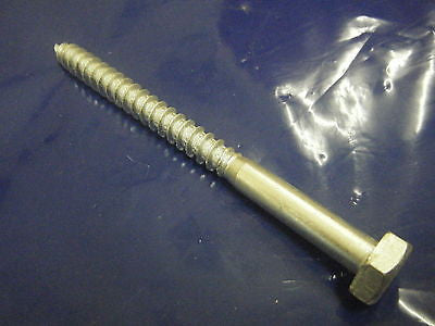 Hex head 10 mm x  125 mm coachscrew bright zinc plated