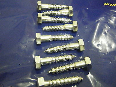 Hex head 10 mm x  50 mm coachscrew bright zinc plated