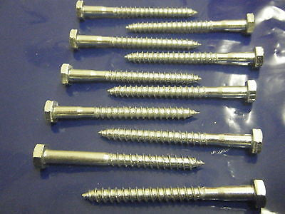 Hex head 6mm x  65mm coachscrew bright zinc plated