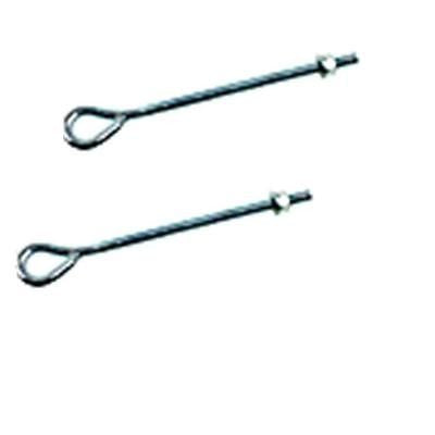 Two 8" BZP welded eye bolts for 10 mm thread chainlink