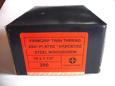 200 x 10 x 11/2 "  Hard Zinc CSK pozi wood screws