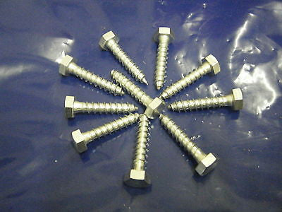 Hex head 8 mm x  40 mm coachscrew bright zinc plated