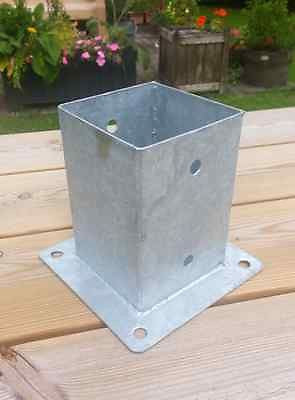 101 mm bolt down fence post support galvanised for 100 x 100mm post 4" x 4"