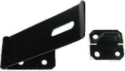 4 1/2" Safety hasp & staple - BLACK shed door lock