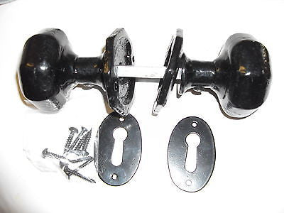 Antique cottage olde octagonal mortice lock knob set