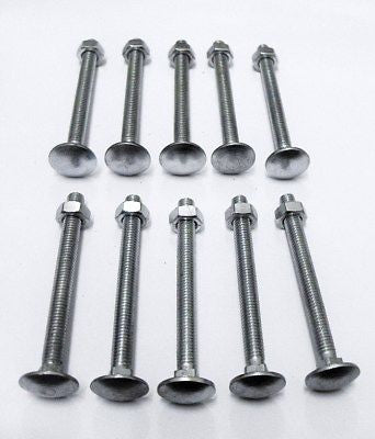 M6 x 65 cup square bolt with nut zinc plated