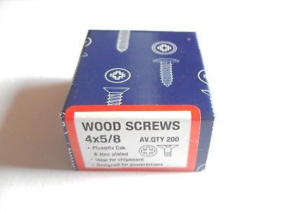 200 x 4 x 5/8 "  Hard Zinc CSK pozi wood screws