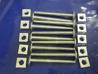 10 number M6 x 60 mm roofing bolts with nuts