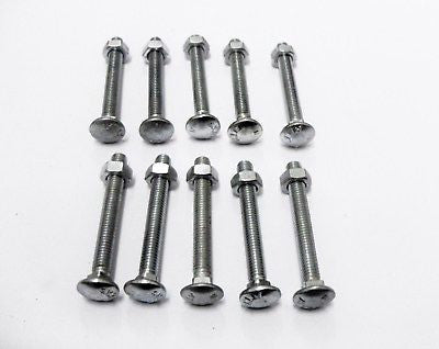 M6 x 50 cup square bolt with nut zinc plated