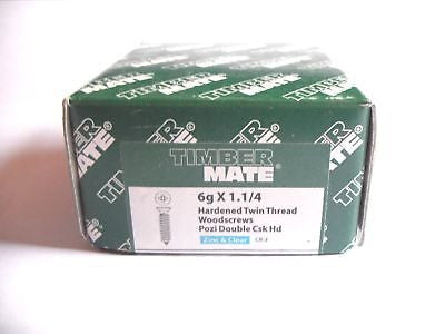 200 x 6 x 1 1/4"  Hard Zinc CSK pozi wood screws