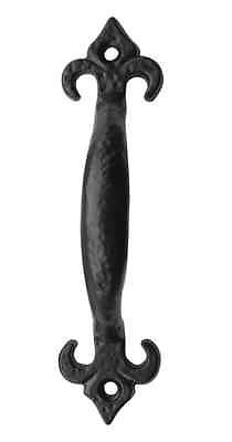 Antique pull handle black Small 4" Fleur de lys