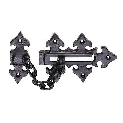 Antique look cast iron security door chain black metal